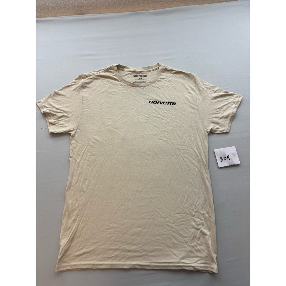 Chemistry Corvette 1975 Stingray Coupe Graphic T-Shirt Tan Beige Mens Large